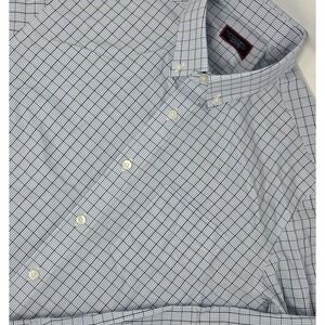 UNTUCKit Arezzo Wrinkle Free Shirt Mens Medium Blue Check L/S Button Up Slim Fit
